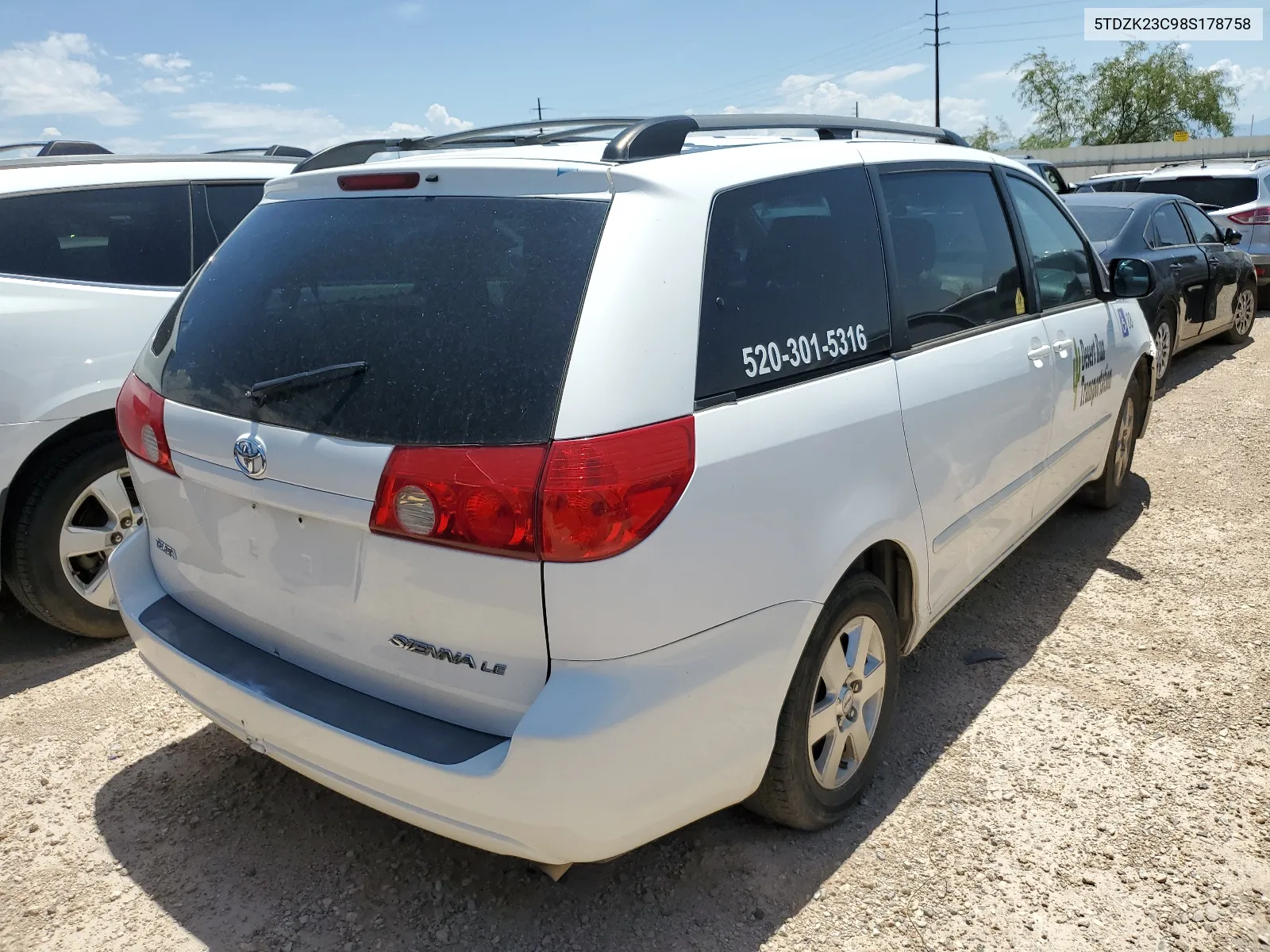 2008 Toyota Sienna Ce VIN: 5TDZK23C98S178758 Lot: 66085244