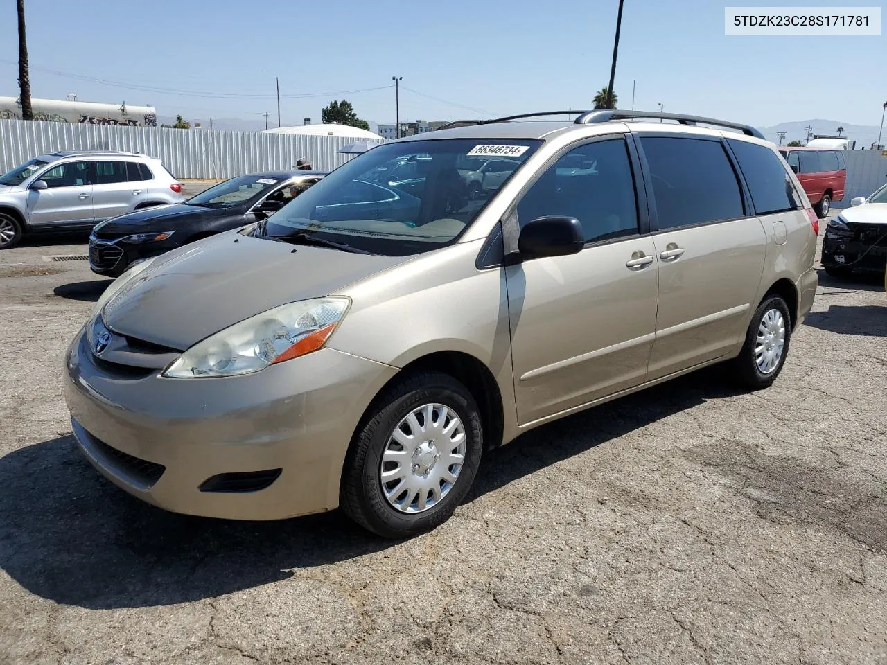 2008 Toyota Sienna Ce VIN: 5TDZK23C28S171781 Lot: 66346734