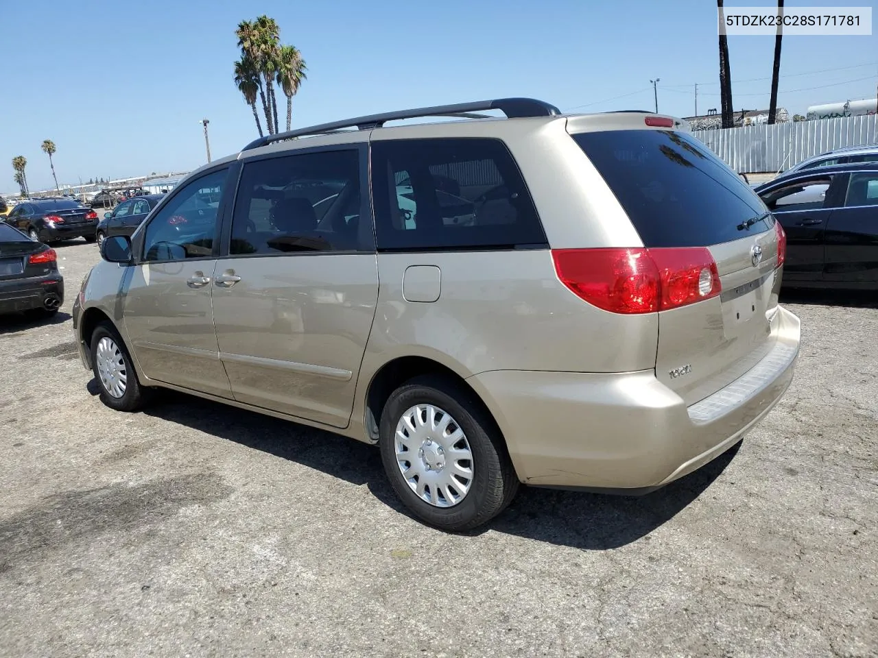 2008 Toyota Sienna Ce VIN: 5TDZK23C28S171781 Lot: 66346734