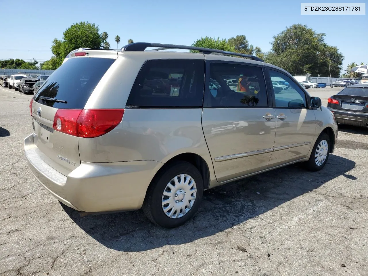 2008 Toyota Sienna Ce VIN: 5TDZK23C28S171781 Lot: 66346734