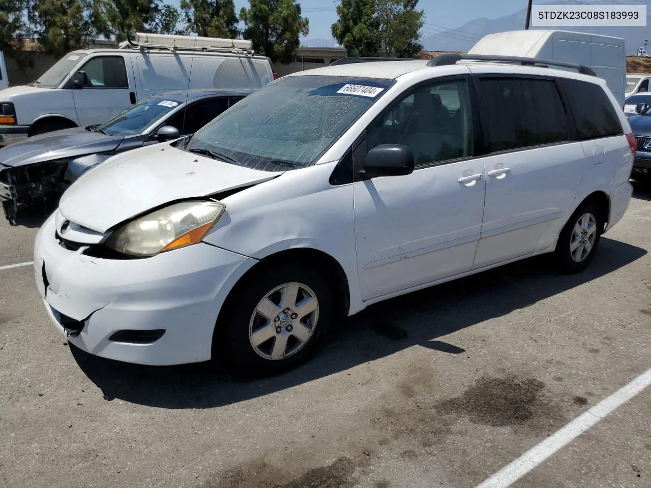 2008 Toyota Sienna Ce VIN: 5TDZK23C08S183993 Lot: 66607404