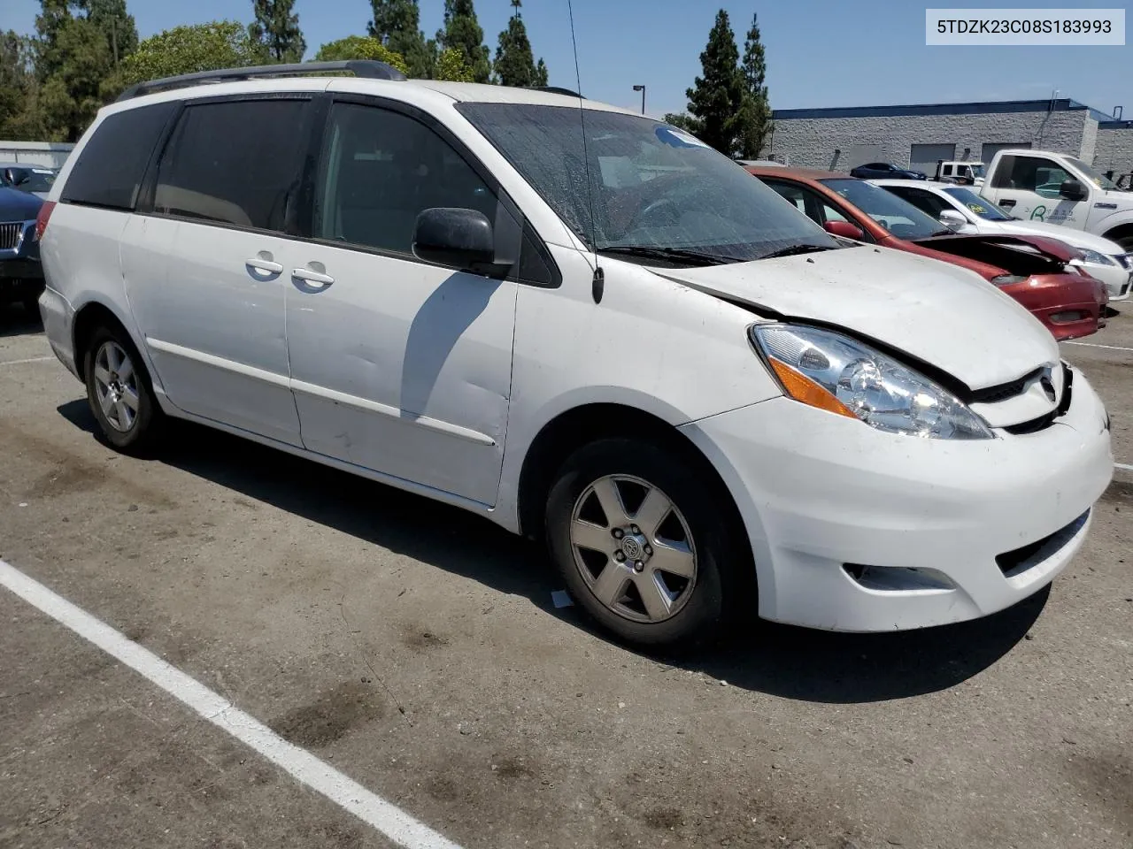 2008 Toyota Sienna Ce VIN: 5TDZK23C08S183993 Lot: 66607404