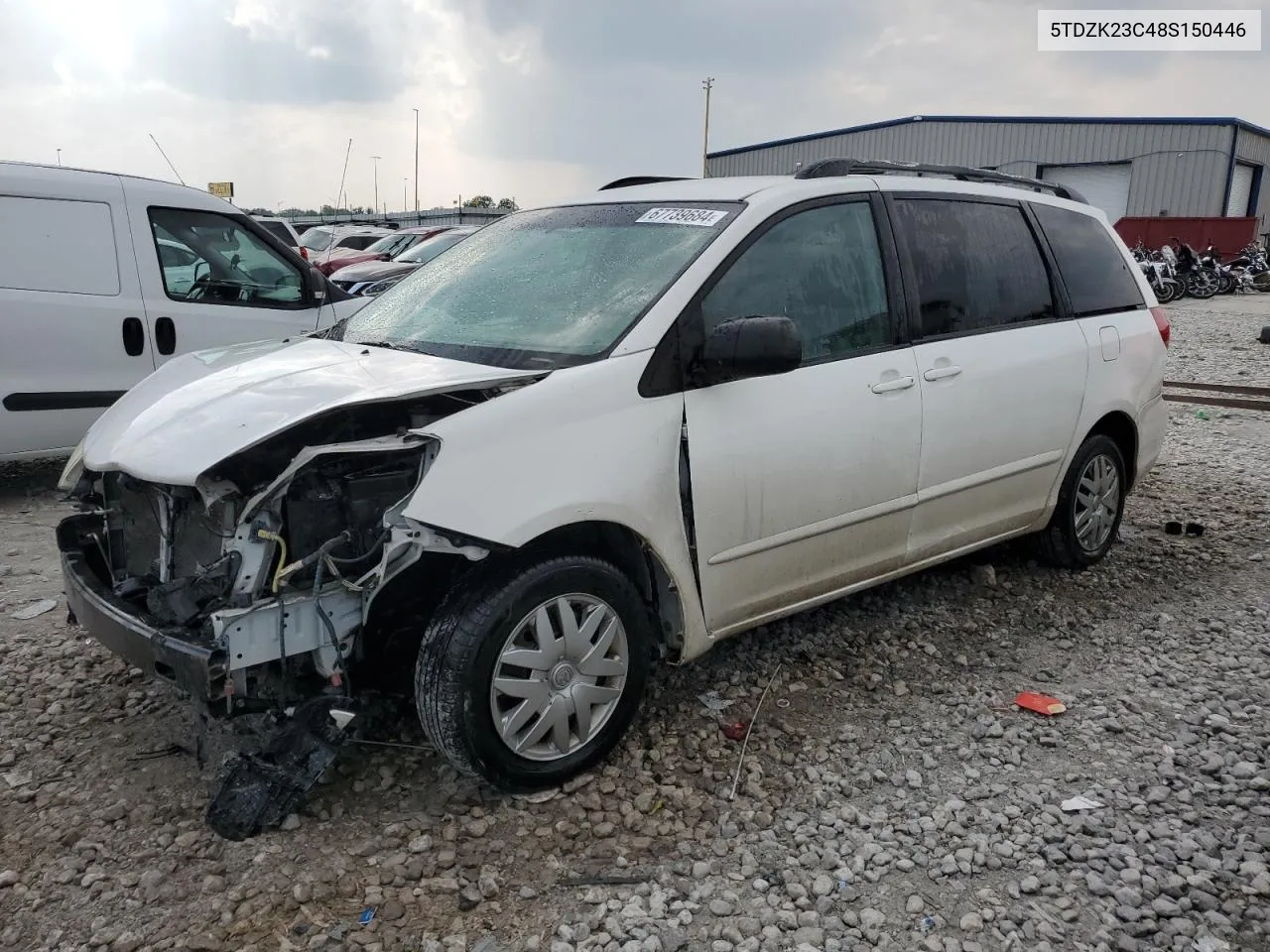 2008 Toyota Sienna Ce VIN: 5TDZK23C48S150446 Lot: 67739684