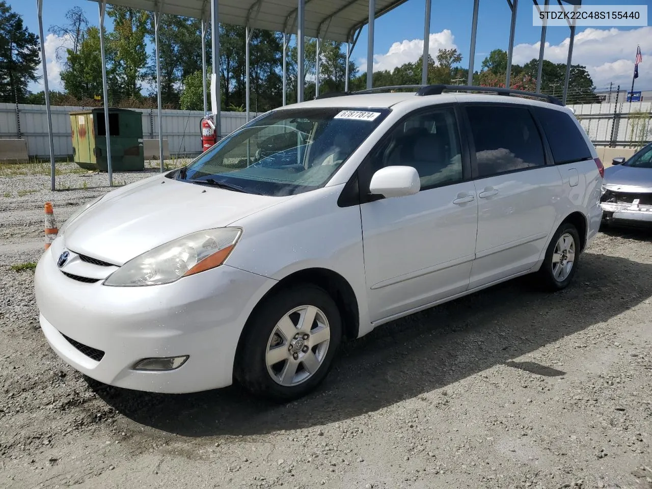 2008 Toyota Sienna Xle VIN: 5TDZK22C48S155440 Lot: 67877874