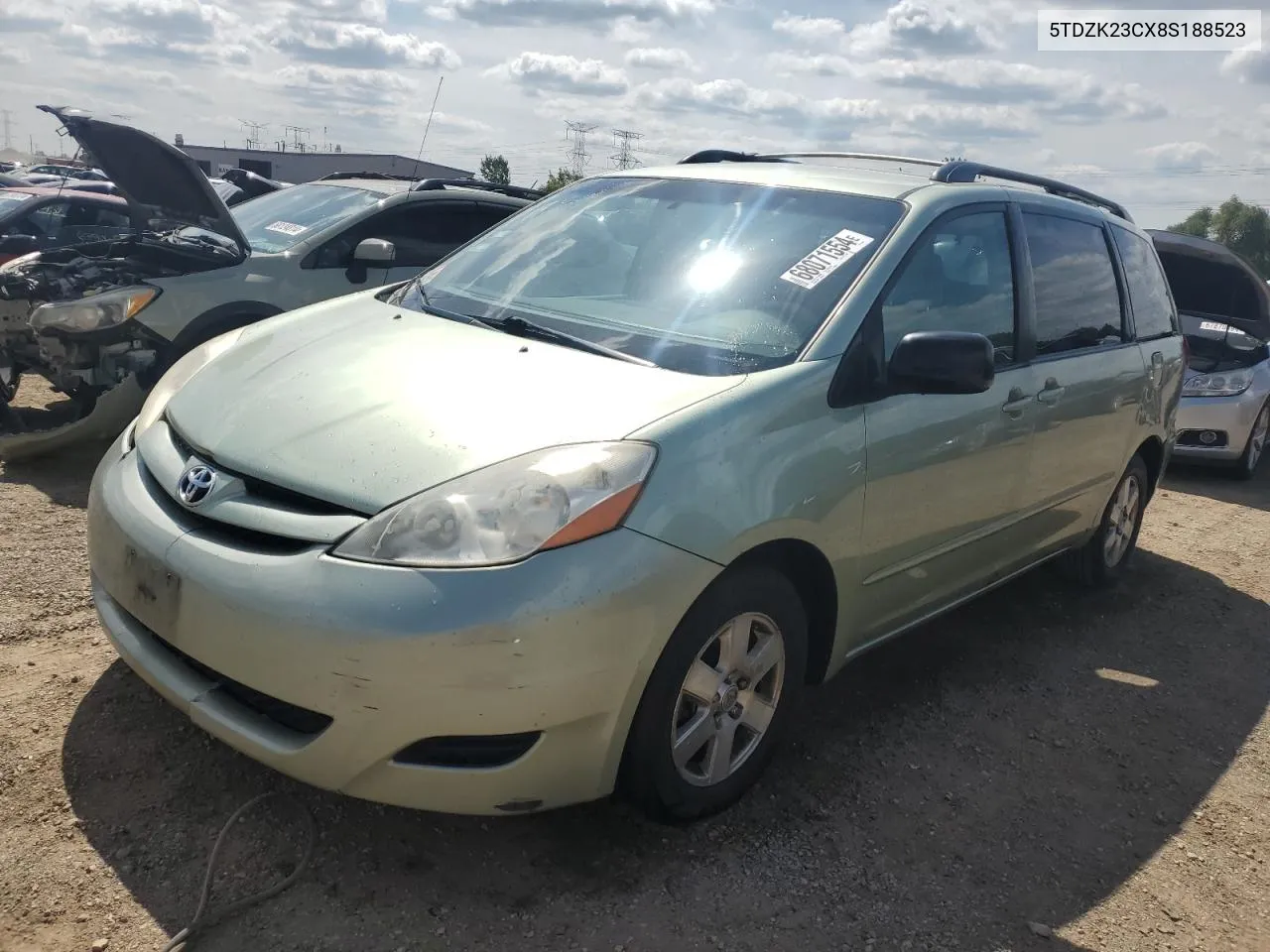 5TDZK23CX8S188523 2008 Toyota Sienna Ce