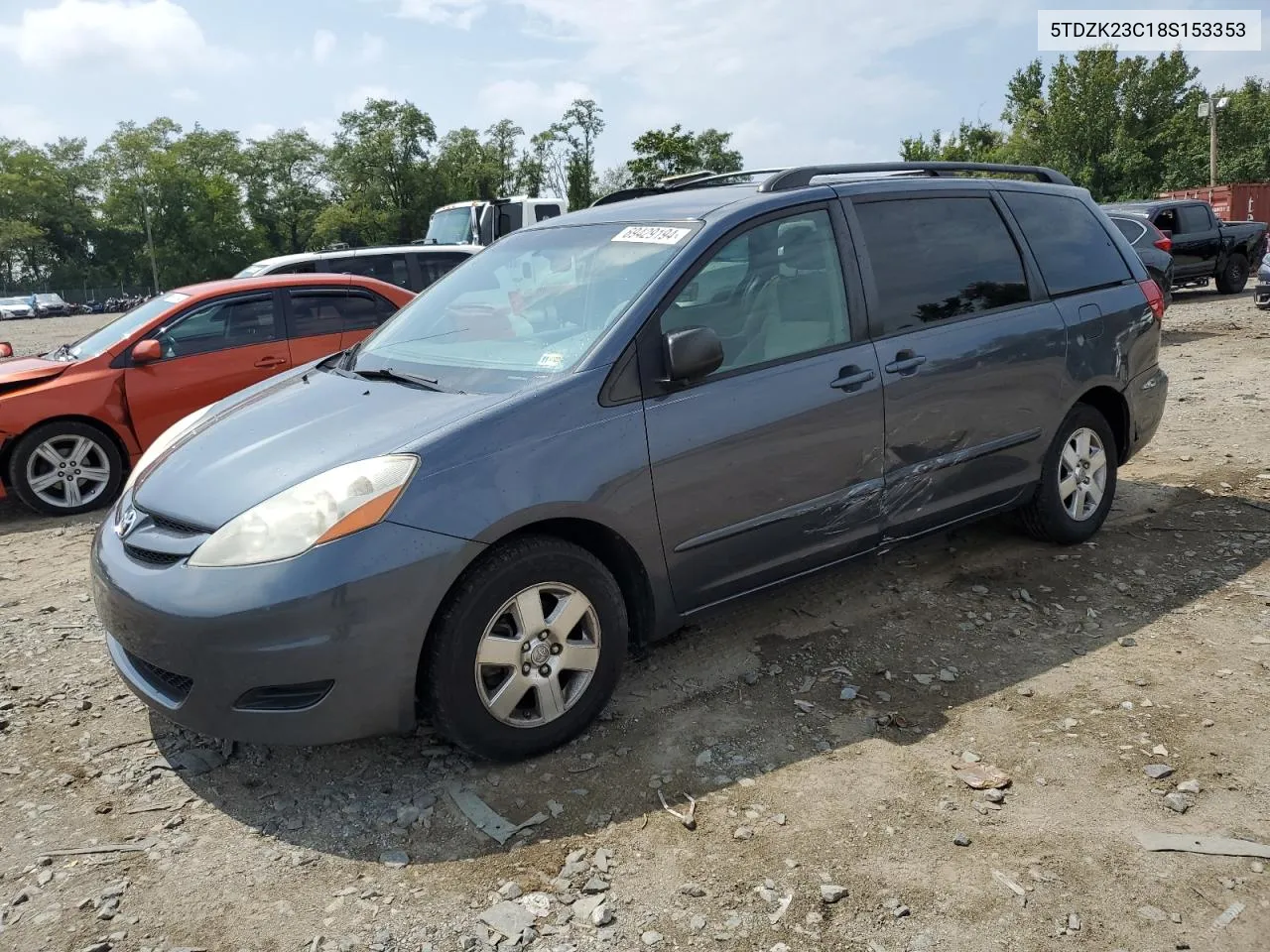 2008 Toyota Sienna Ce VIN: 5TDZK23C18S153353 Lot: 69429194