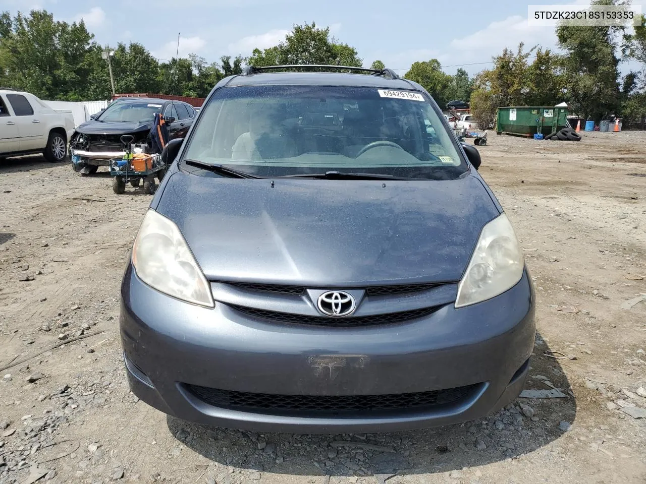 2008 Toyota Sienna Ce VIN: 5TDZK23C18S153353 Lot: 69429194