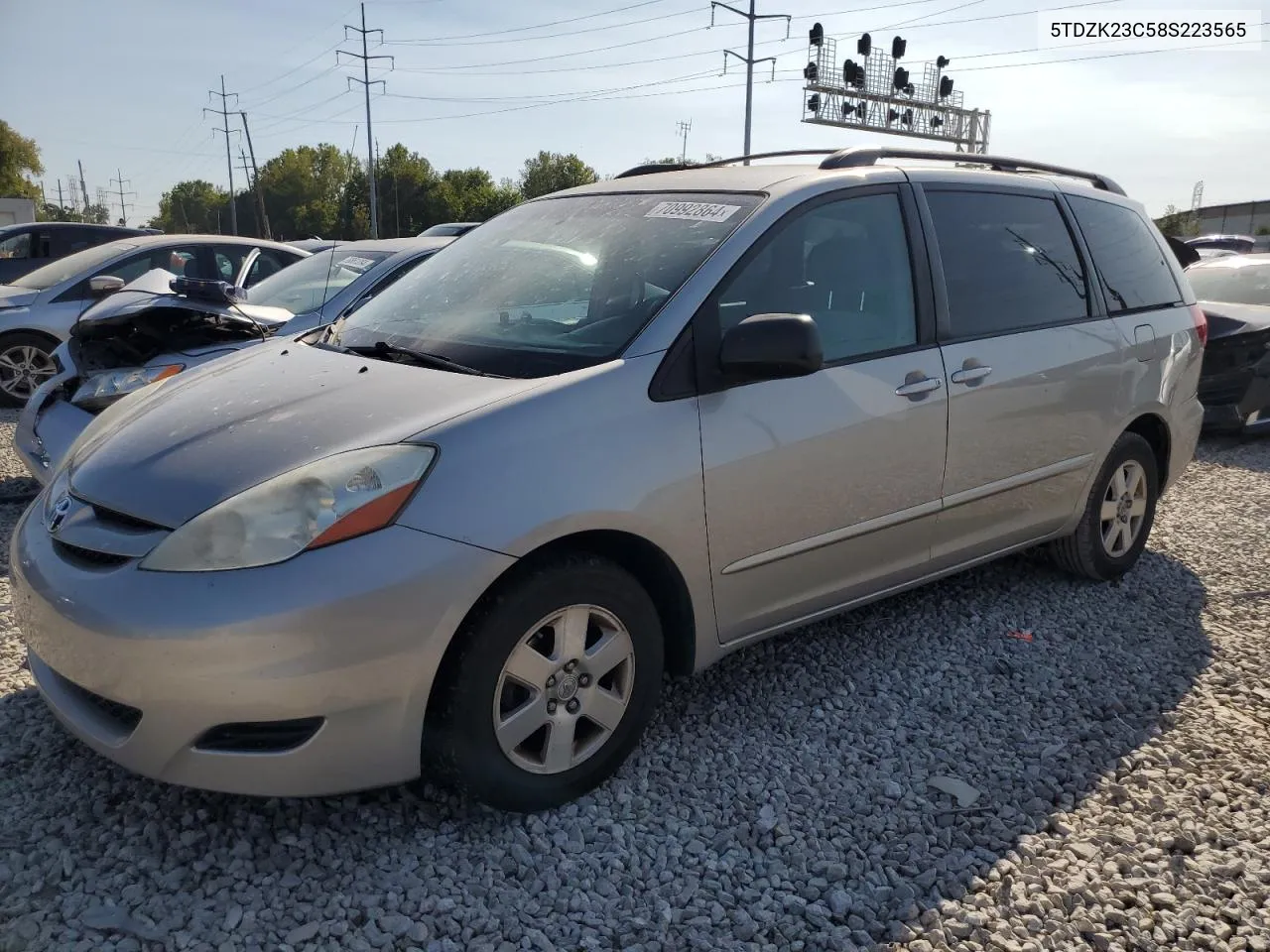 2008 Toyota Sienna Ce VIN: 5TDZK23C58S223565 Lot: 70992864