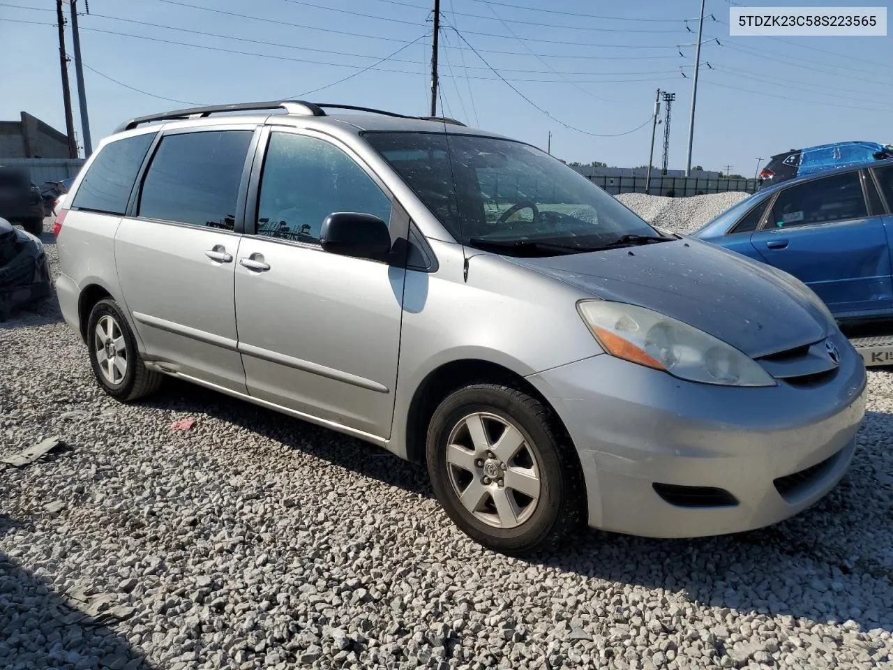 2008 Toyota Sienna Ce VIN: 5TDZK23C58S223565 Lot: 70992864