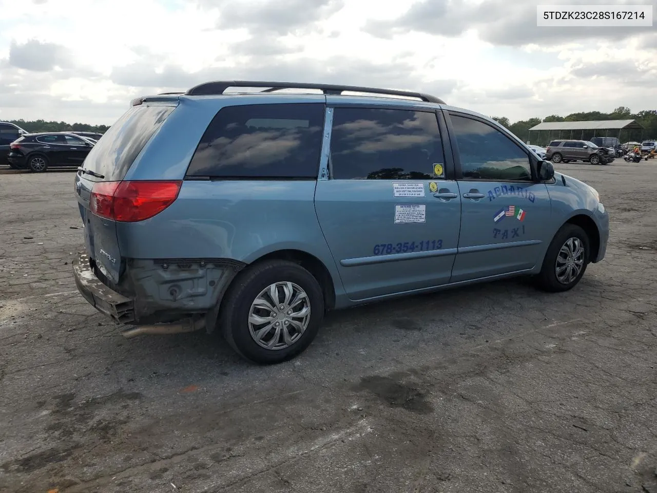 2008 Toyota Sienna Ce VIN: 5TDZK23C28S167214 Lot: 71141564