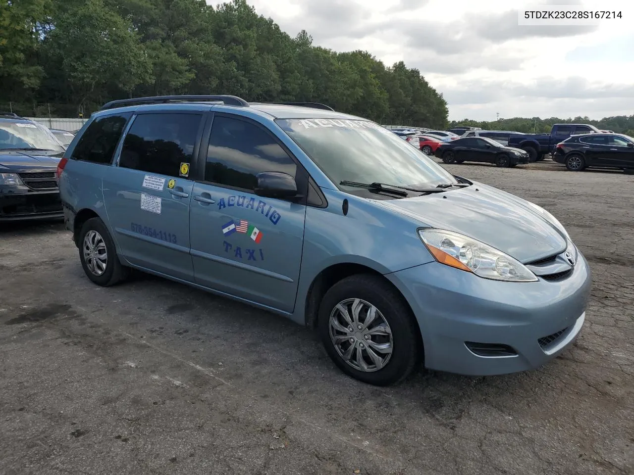 2008 Toyota Sienna Ce VIN: 5TDZK23C28S167214 Lot: 71141564