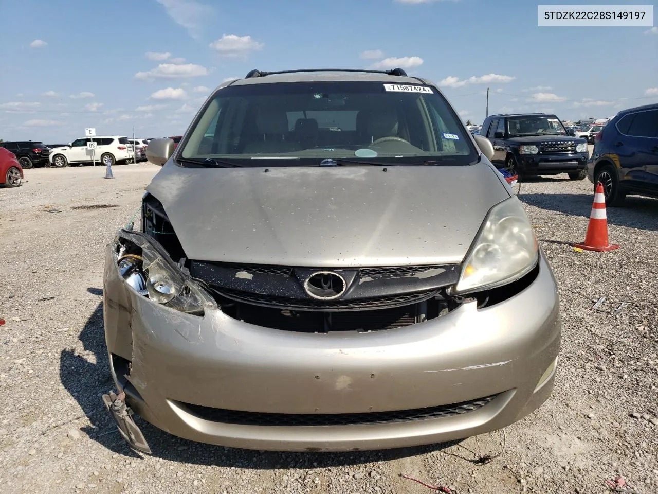 2008 Toyota Sienna Xle VIN: 5TDZK22C28S149197 Lot: 71587424