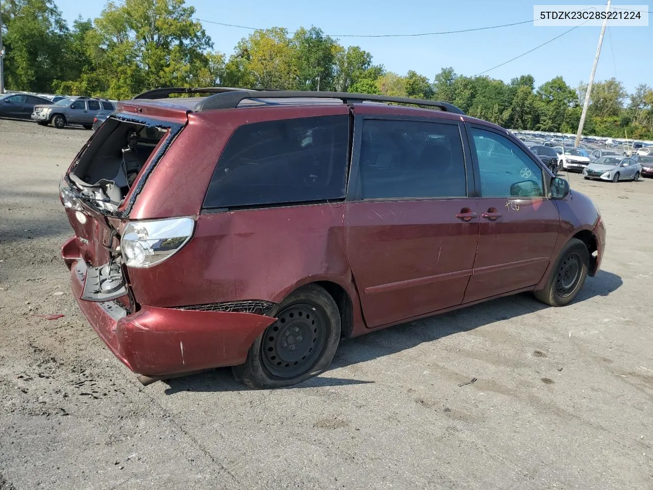 2008 Toyota Sienna Ce VIN: 5TDZK23C28S221224 Lot: 71748294