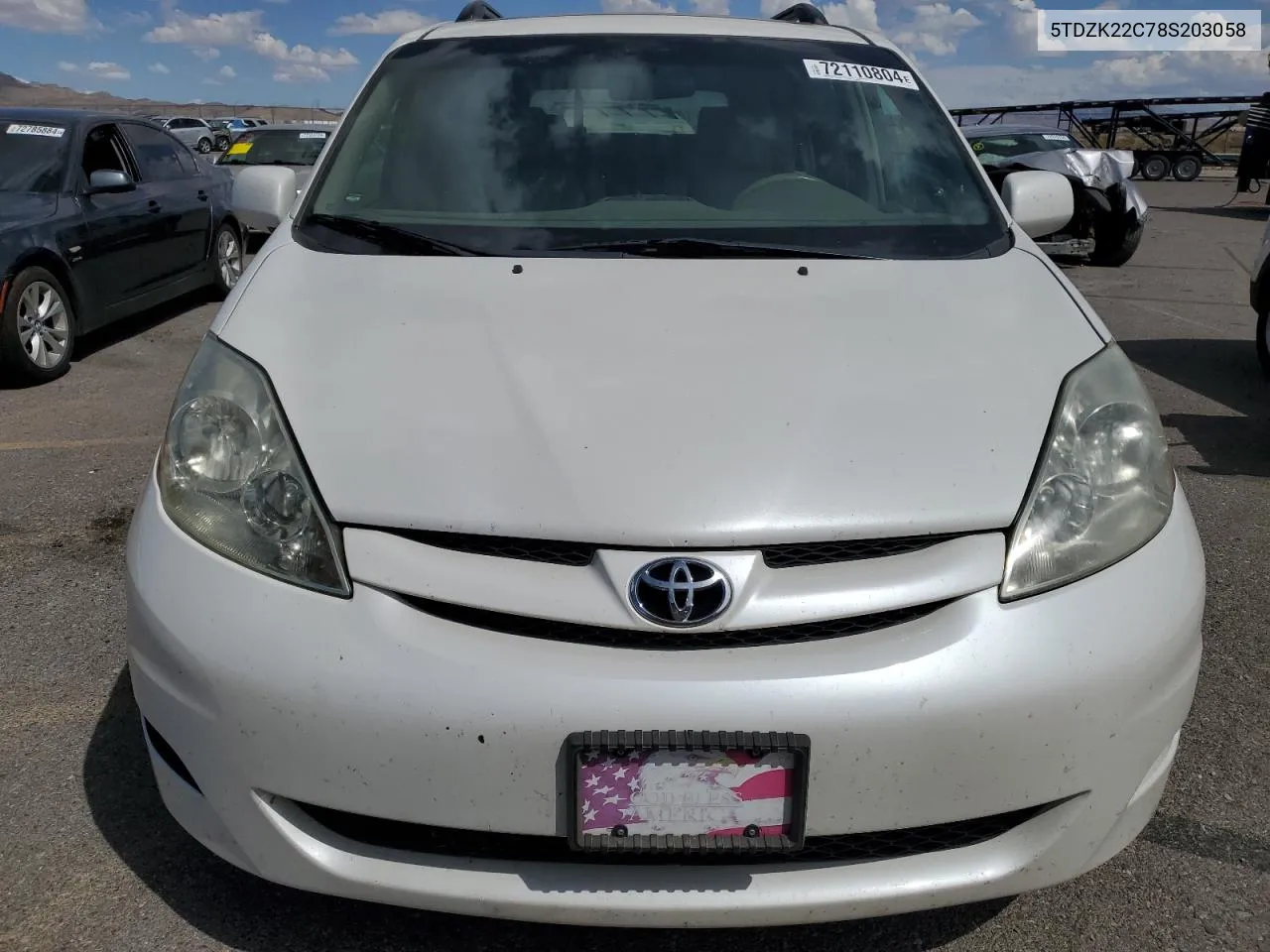 2008 Toyota Sienna Xle VIN: 5TDZK22C78S203058 Lot: 72110804