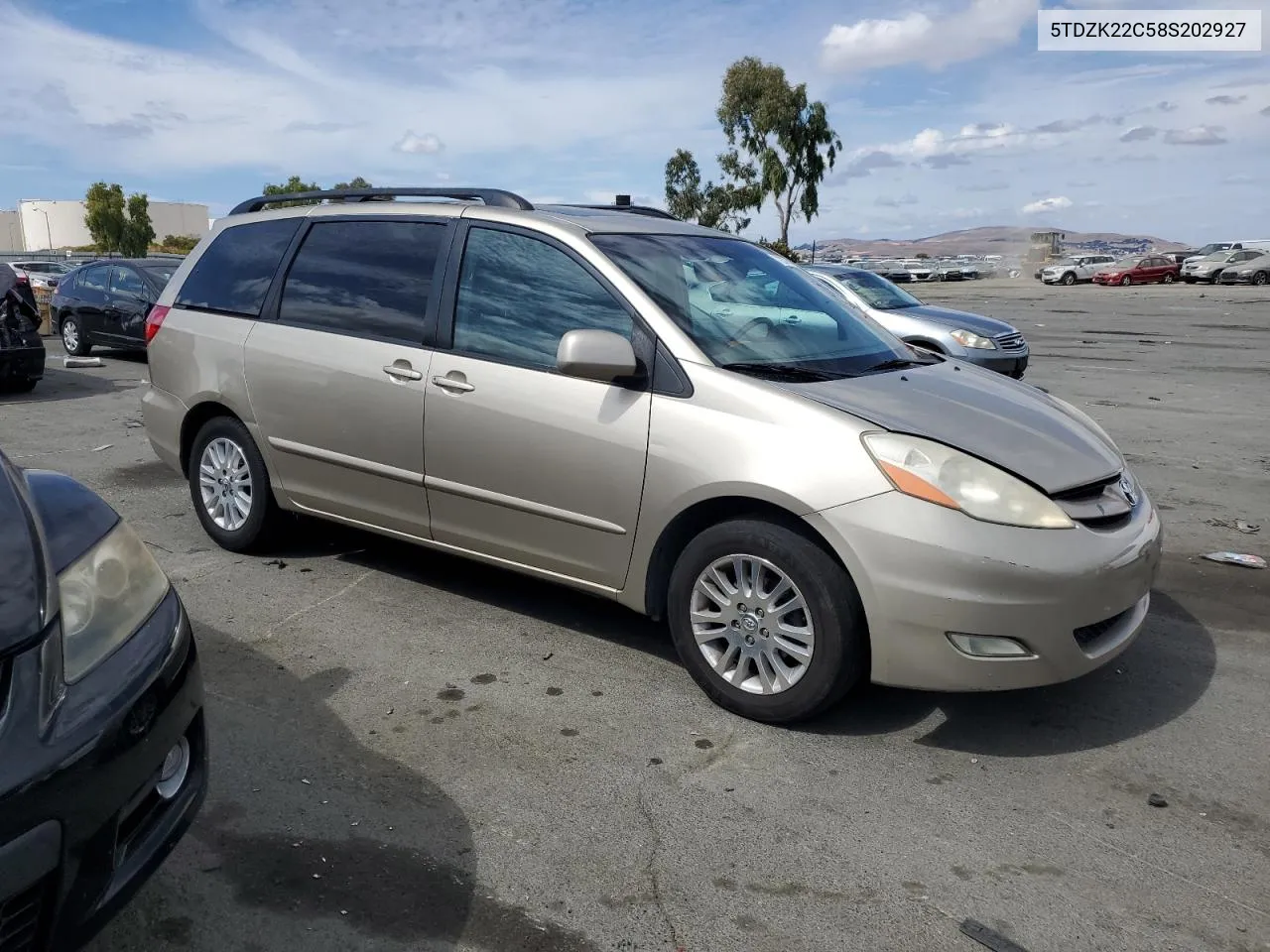 2008 Toyota Sienna Xle VIN: 5TDZK22C58S202927 Lot: 72237494