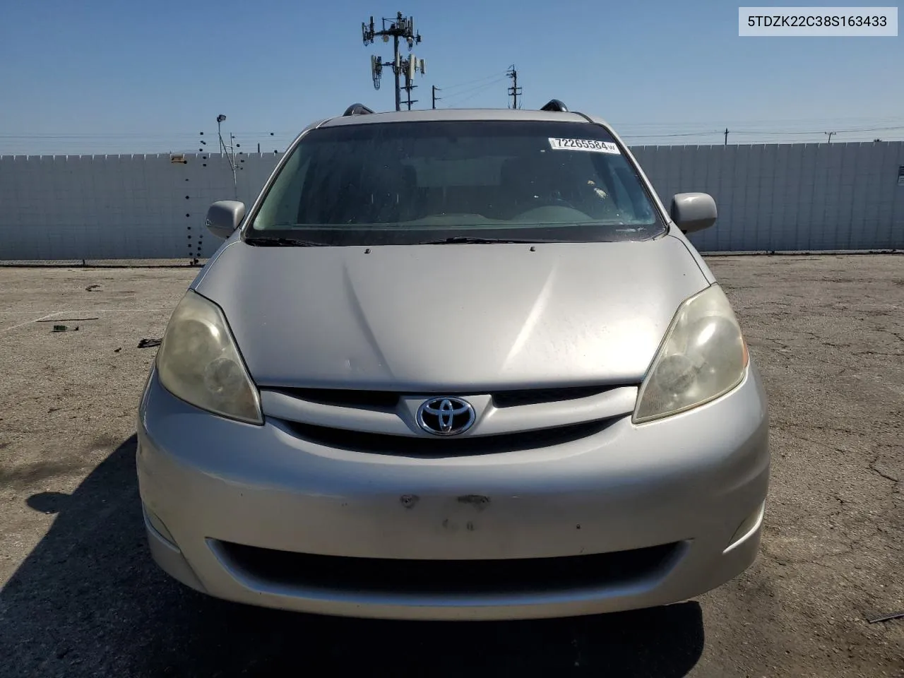 2008 Toyota Sienna Xle VIN: 5TDZK22C38S163433 Lot: 72265584