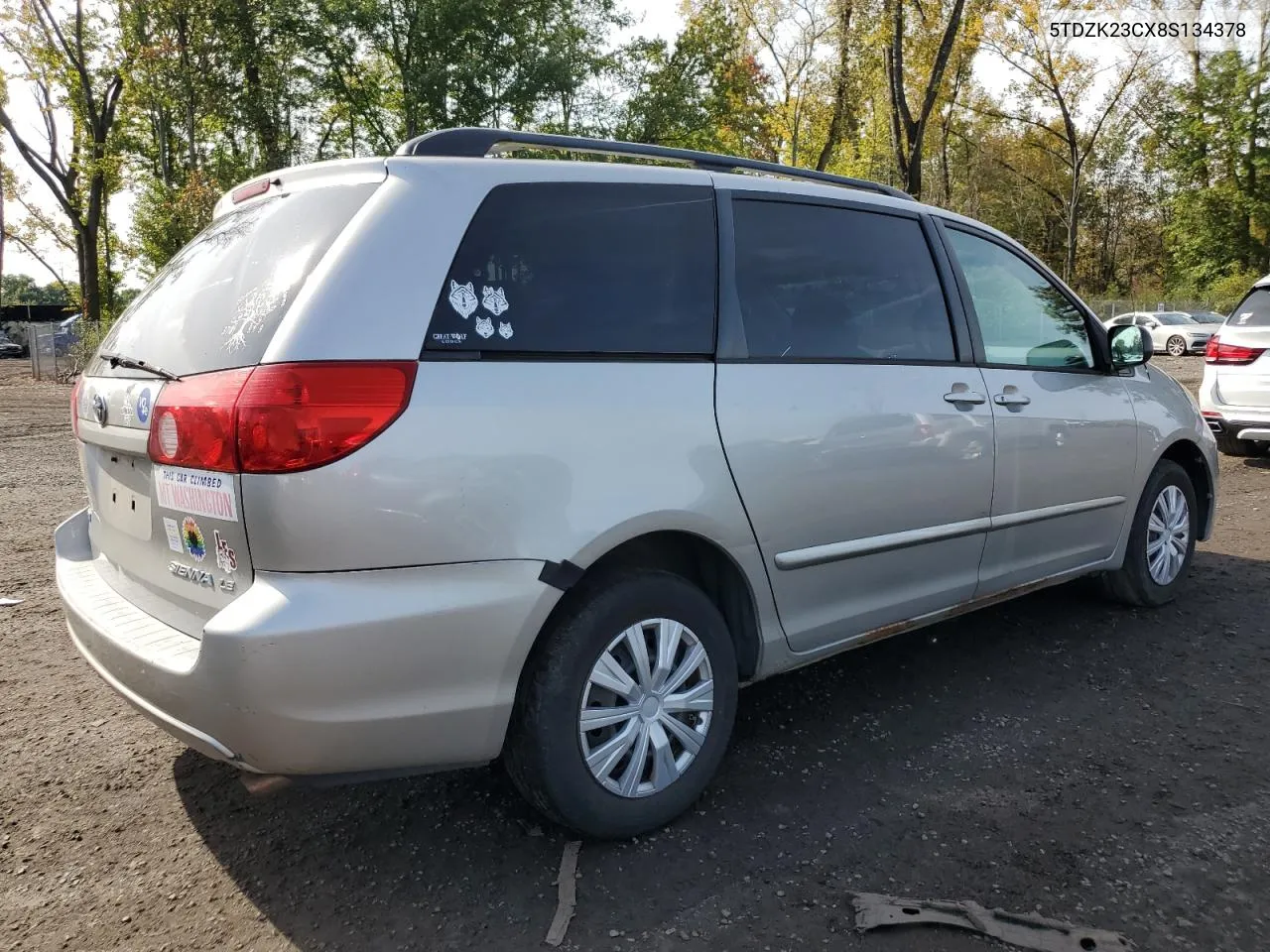 2008 Toyota Sienna Ce VIN: 5TDZK23CX8S134378 Lot: 72832884