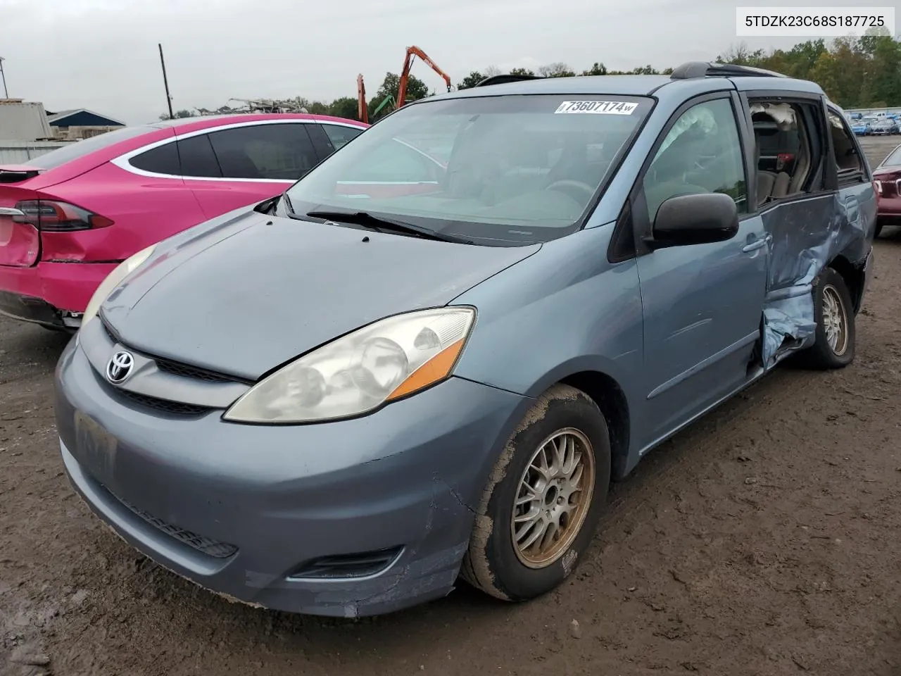 2008 Toyota Sienna Ce VIN: 5TDZK23C68S187725 Lot: 73607174