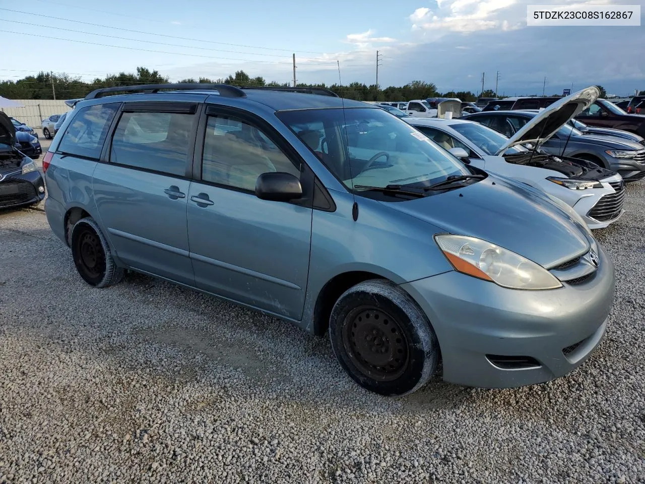 2008 Toyota Sienna Ce VIN: 5TDZK23C08S162867 Lot: 73962824