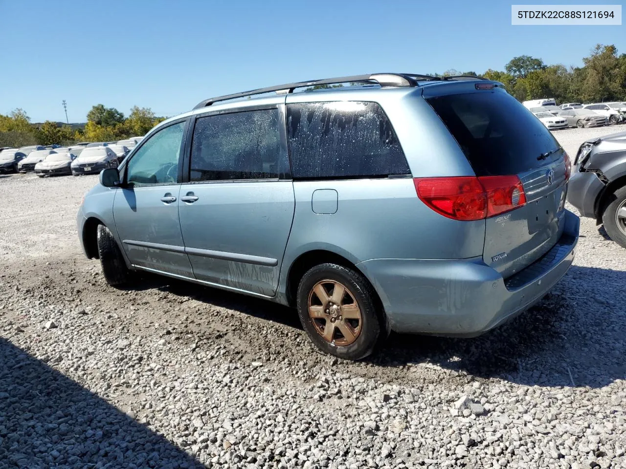 2008 Toyota Sienna Xle VIN: 5TDZK22C88S121694 Lot: 74269234