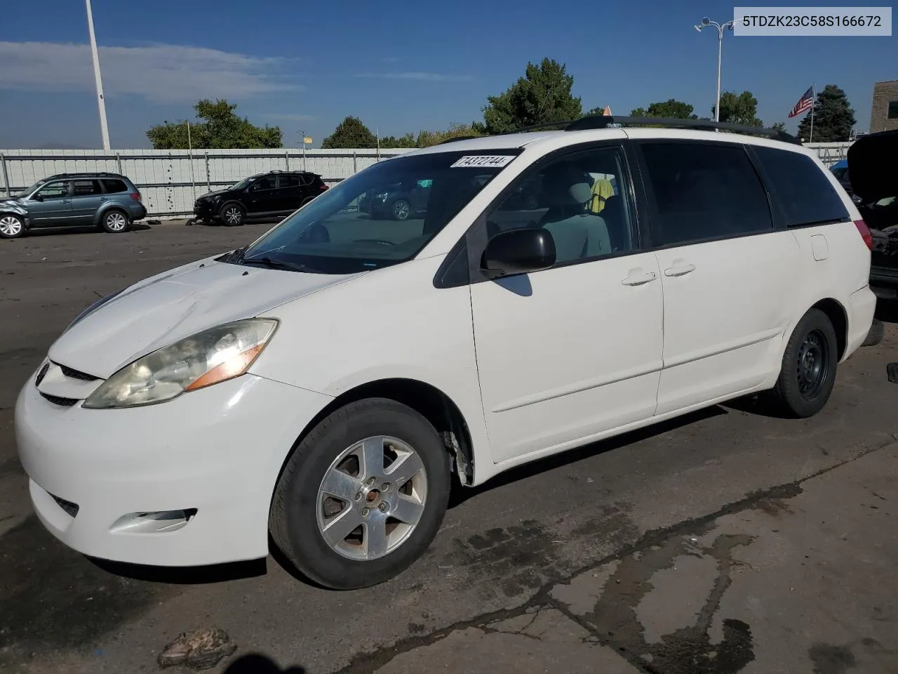 2008 Toyota Sienna Ce VIN: 5TDZK23C58S166672 Lot: 74372744