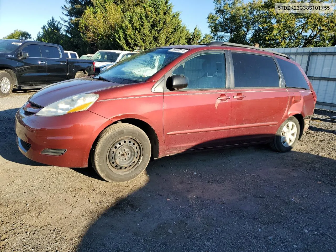 2008 Toyota Sienna Ce VIN: 5TDZK23C38S101755 Lot: 74580774