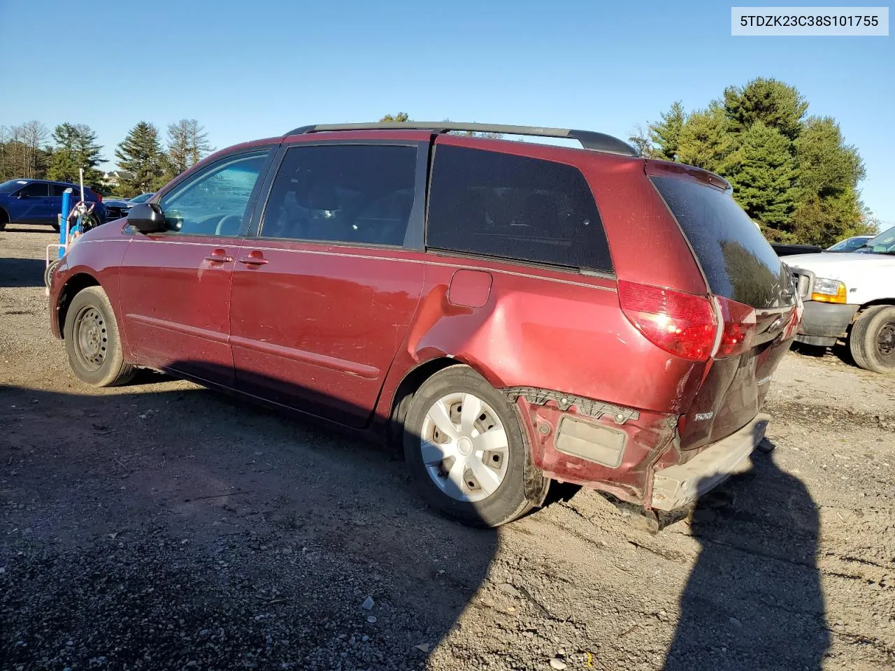 2008 Toyota Sienna Ce VIN: 5TDZK23C38S101755 Lot: 74580774