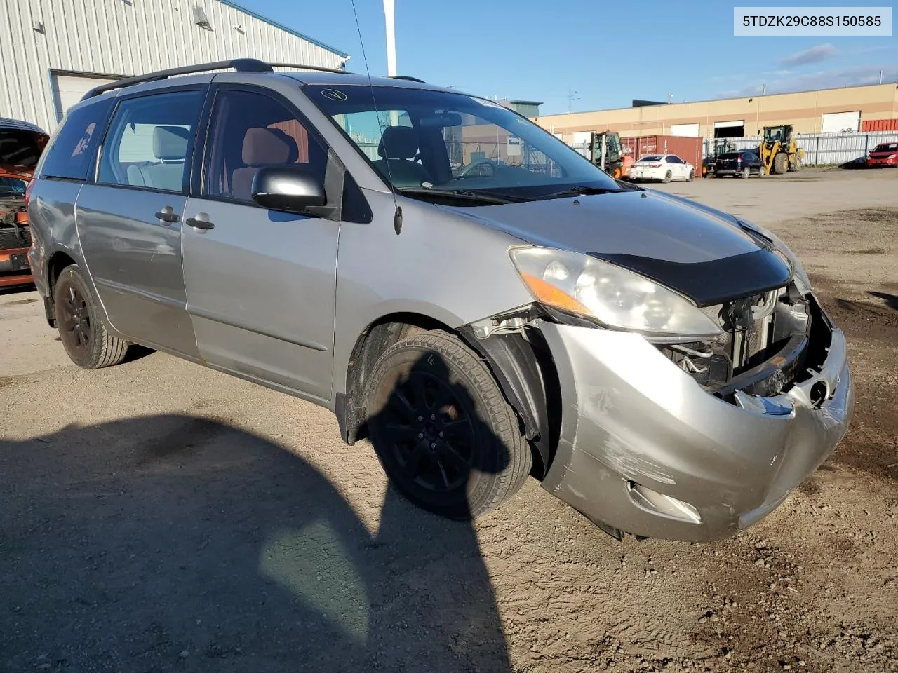 2008 Toyota Sienna Ce VIN: 5TDZK29C88S150585 Lot: 74625314