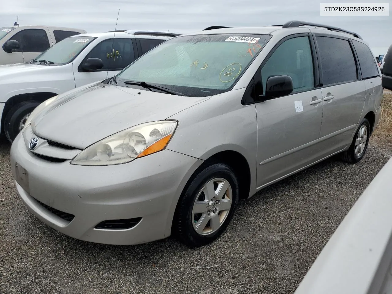 2008 Toyota Sienna Ce VIN: 5TDZK23C58S224926 Lot: 75494424