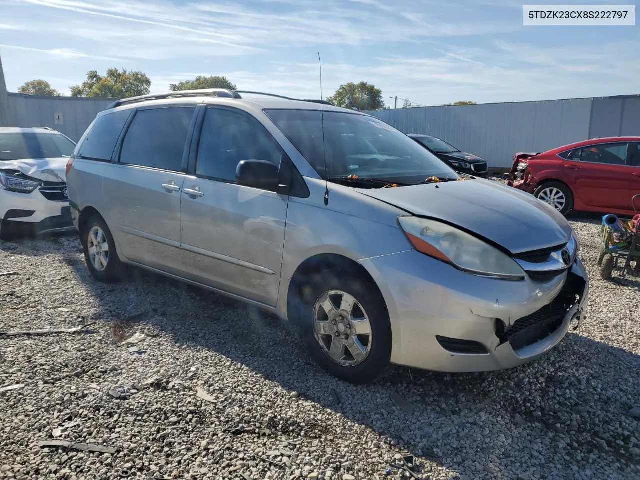 2008 Toyota Sienna Ce VIN: 5TDZK23CX8S222797 Lot: 76938254