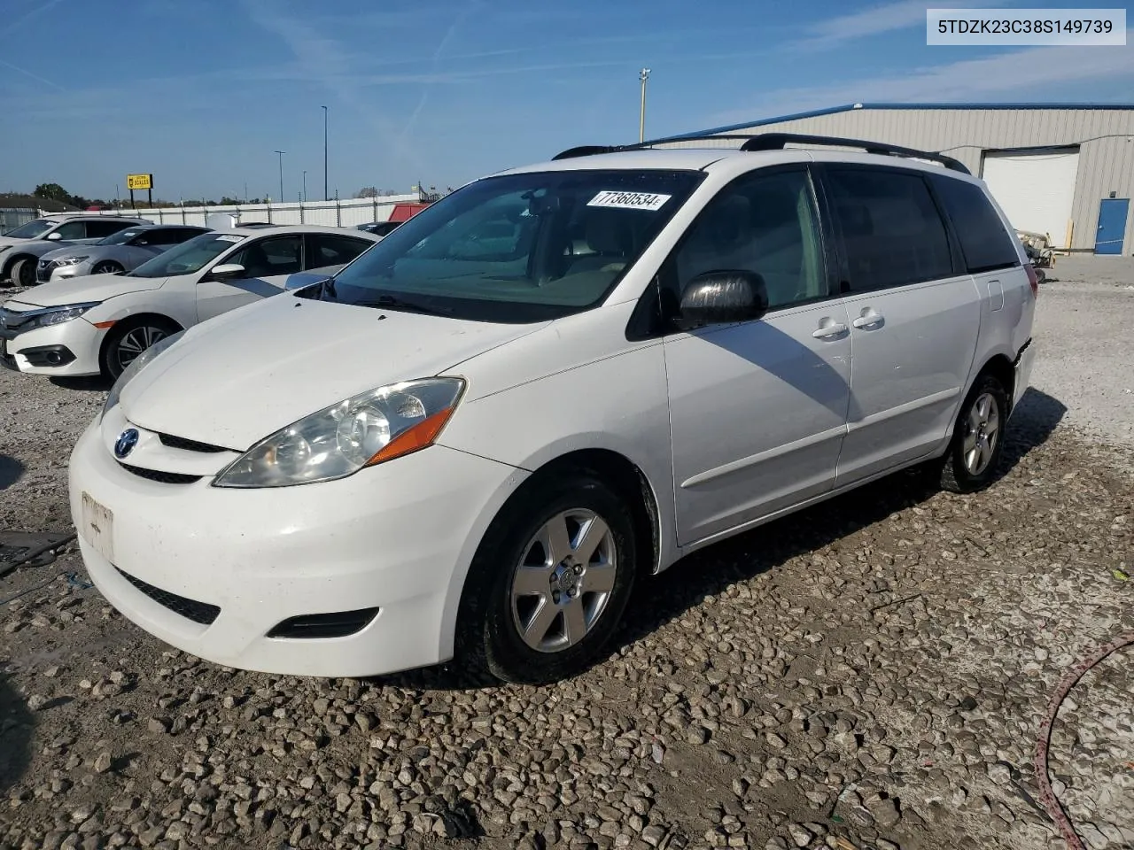 2008 Toyota Sienna Ce VIN: 5TDZK23C38S149739 Lot: 77360534