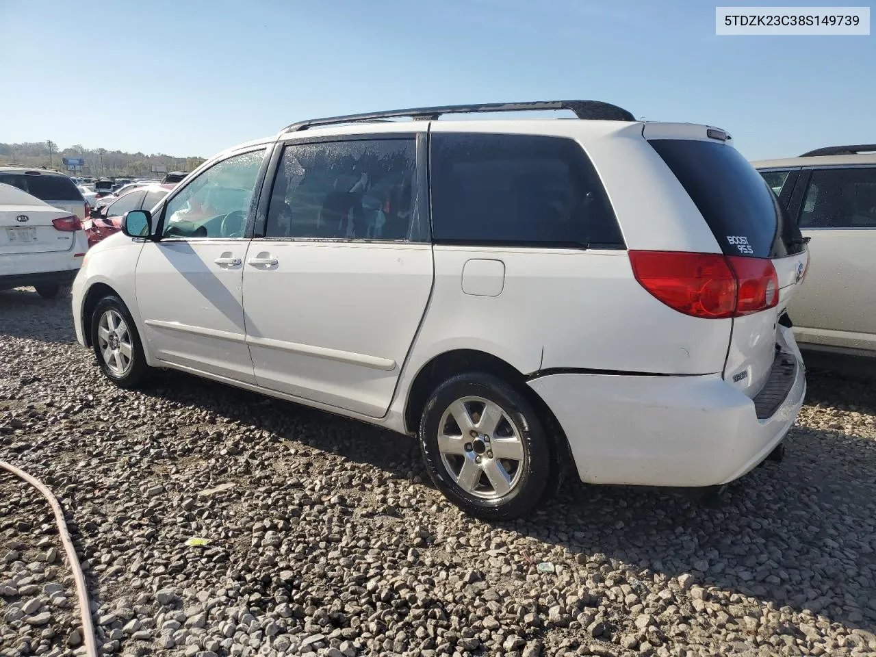 2008 Toyota Sienna Ce VIN: 5TDZK23C38S149739 Lot: 77360534