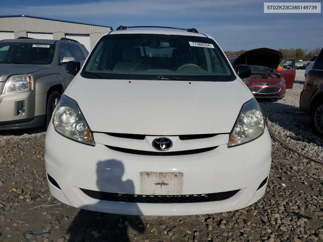 2008 Toyota Sienna Ce VIN: 5TDZK23C38S149739 Lot: 77360534