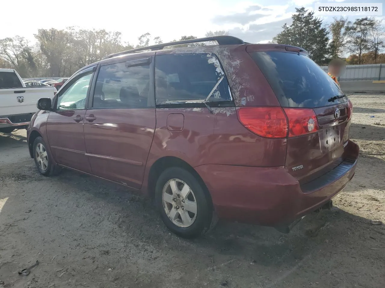 2008 Toyota Sienna Ce VIN: 5TDZK23C98S118172 Lot: 77910904