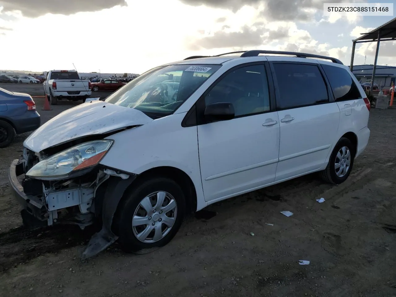 2008 Toyota Sienna Ce VIN: 5TDZK23C88S151468 Lot: 78306664