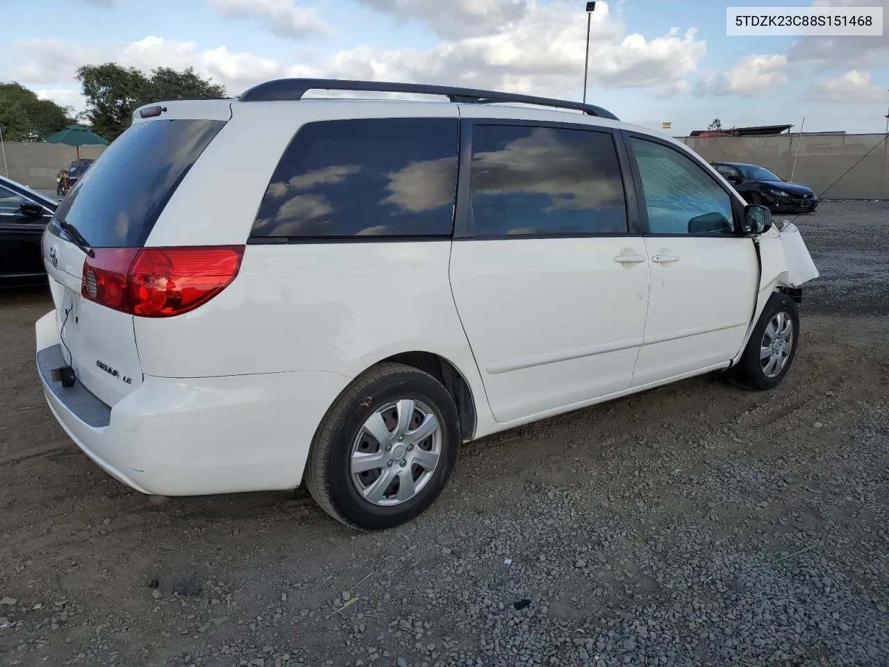 2008 Toyota Sienna Ce VIN: 5TDZK23C88S151468 Lot: 78306664