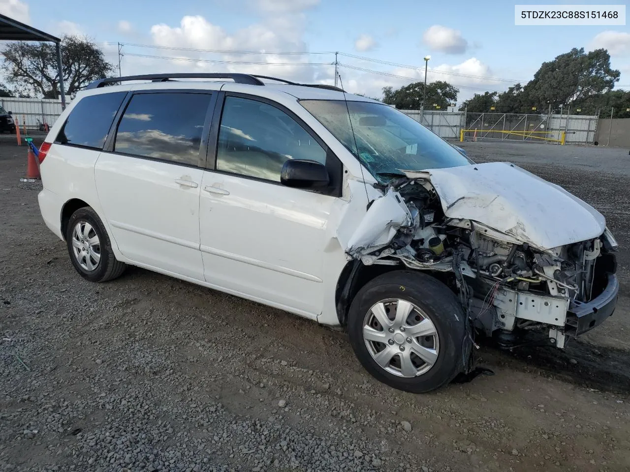 2008 Toyota Sienna Ce VIN: 5TDZK23C88S151468 Lot: 78306664