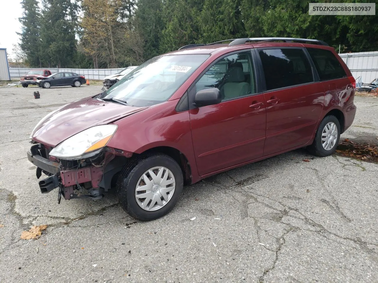 2008 Toyota Sienna Ce VIN: 5TDZK23C88S180937 Lot: 78315304