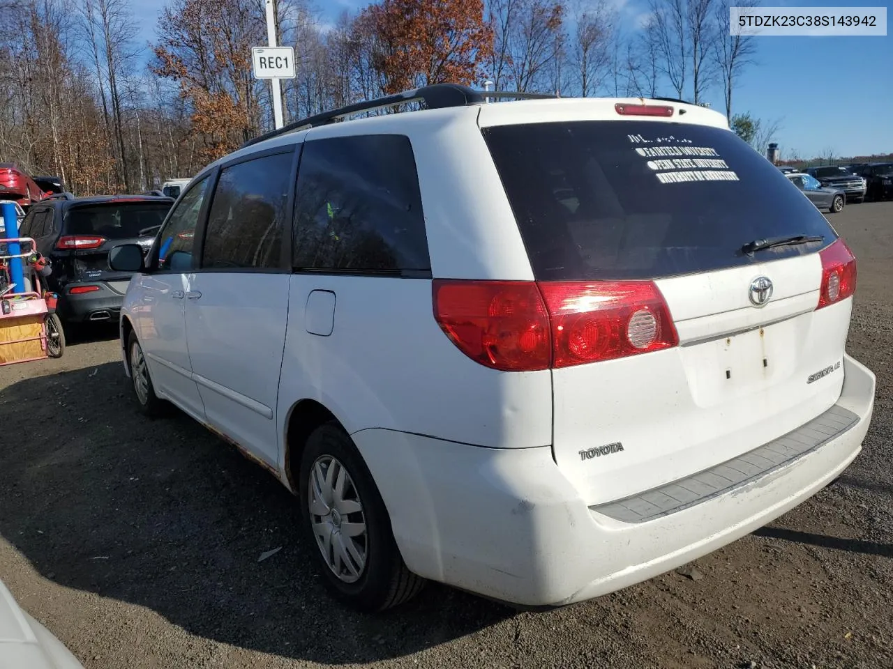 2008 Toyota Sienna Ce VIN: 5TDZK23C38S143942 Lot: 79330614