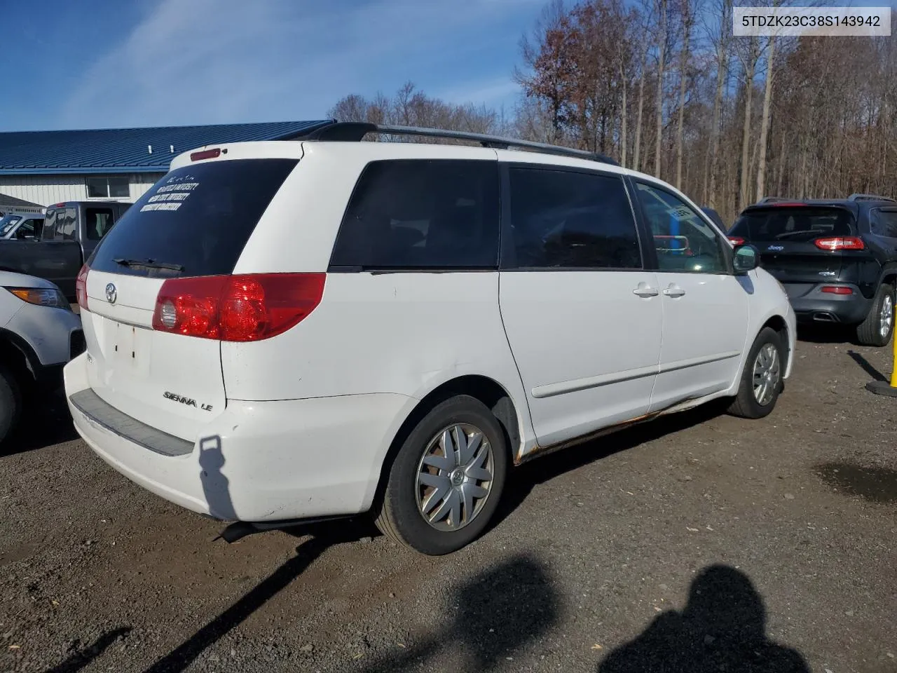 2008 Toyota Sienna Ce VIN: 5TDZK23C38S143942 Lot: 79330614