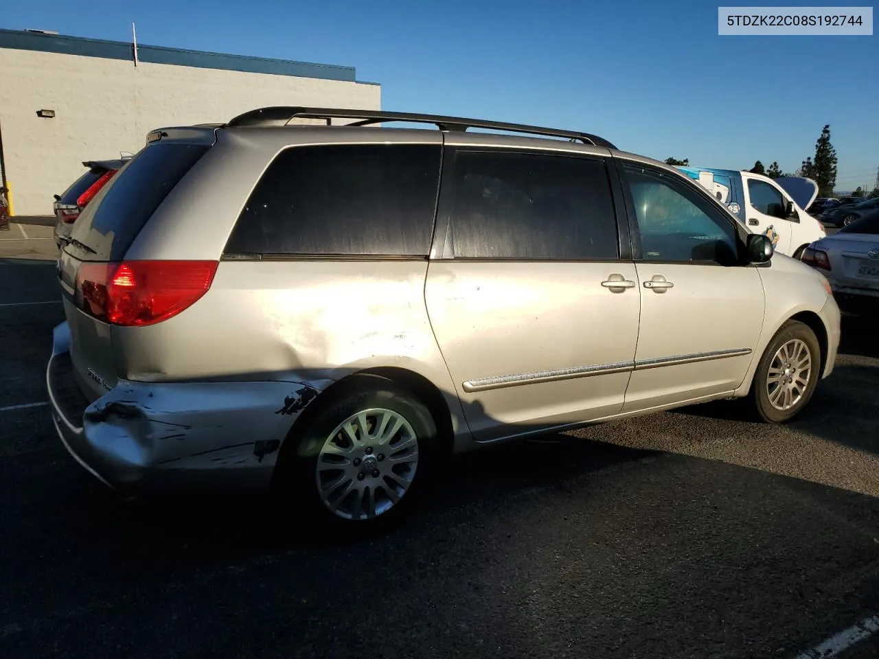 2008 Toyota Sienna Xle VIN: 5TDZK22C08S192744 Lot: 79953374