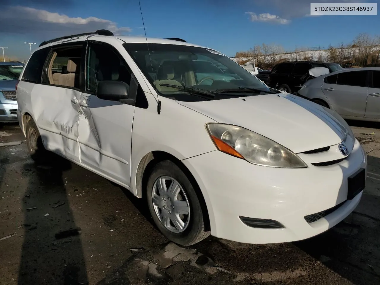 2008 Toyota Sienna Ce VIN: 5TDZK23C38S146937 Lot: 80224364