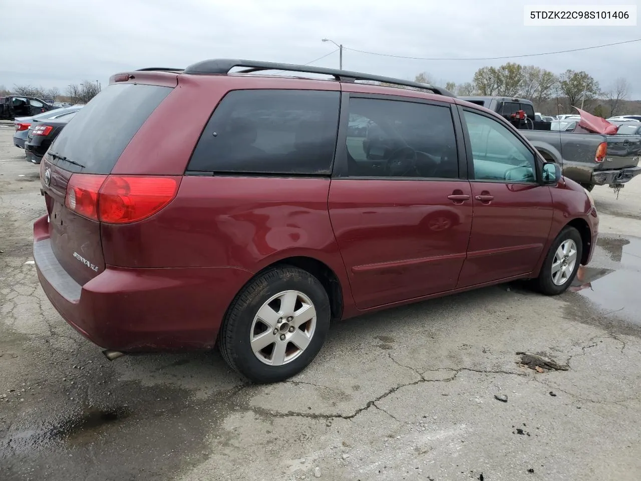 2008 Toyota Sienna Xle VIN: 5TDZK22C98S101406 Lot: 80747764