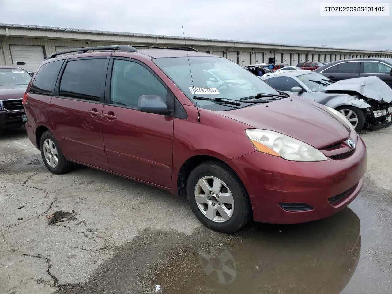 2008 Toyota Sienna Xle VIN: 5TDZK22C98S101406 Lot: 80747764