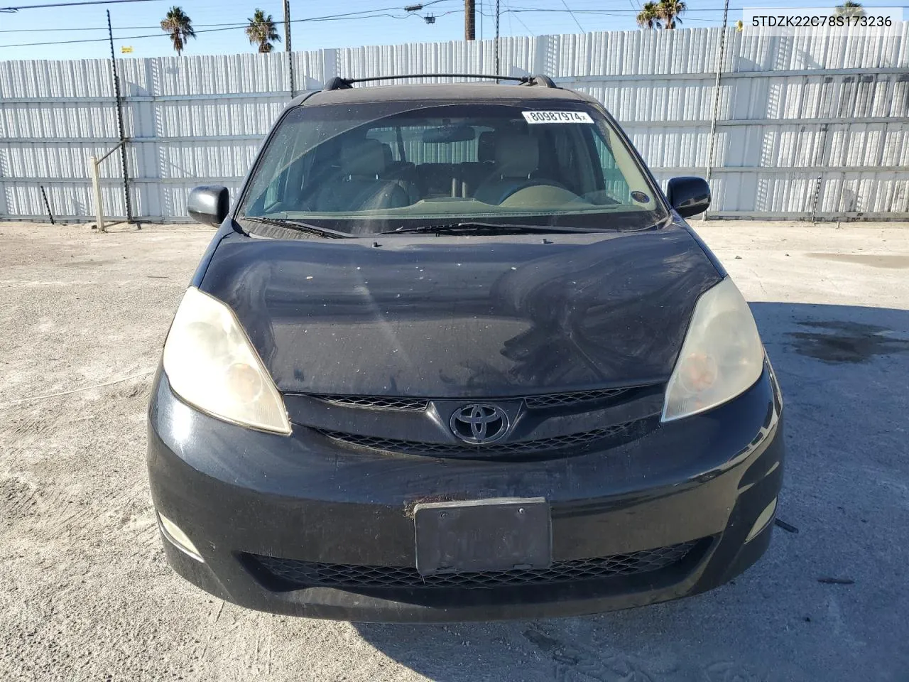 2008 Toyota Sienna Xle VIN: 5TDZK22C78S173236 Lot: 80987974