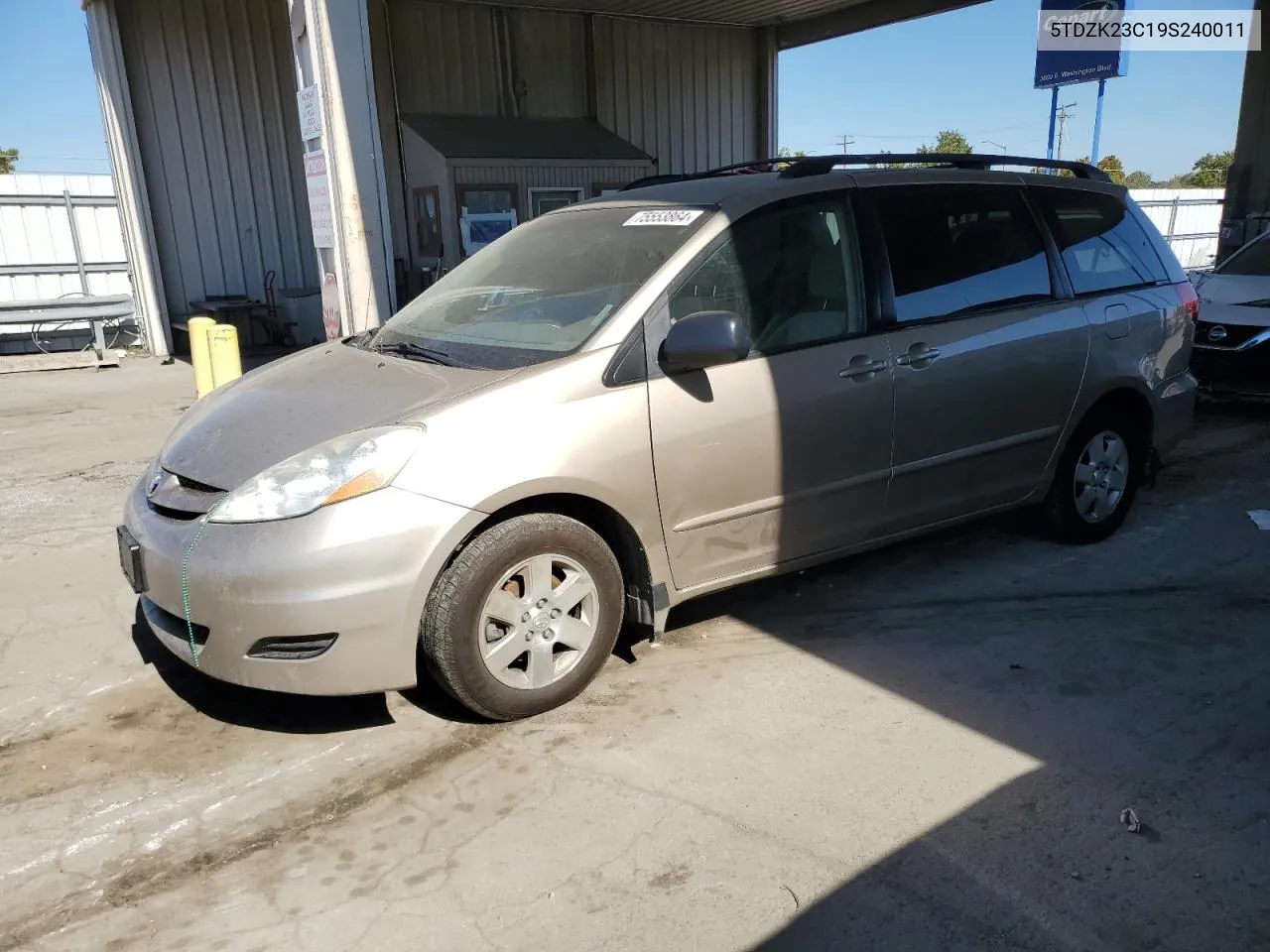 2009 Toyota Sienna Ce VIN: 5TDZK23C19S240011 Lot: 75553864