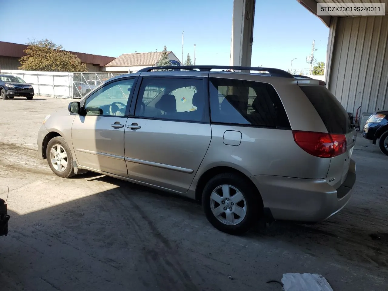 2009 Toyota Sienna Ce VIN: 5TDZK23C19S240011 Lot: 75553864