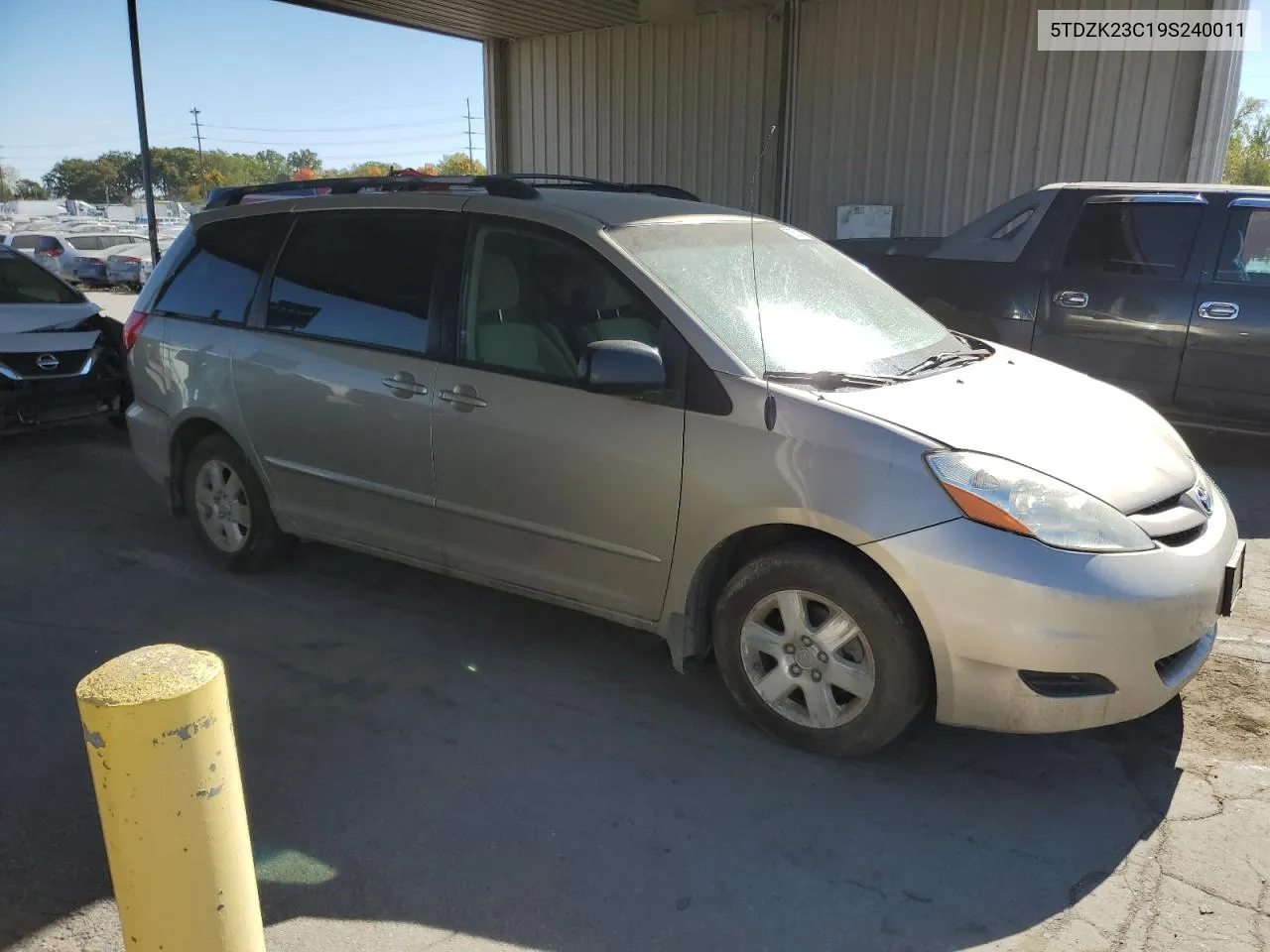 2009 Toyota Sienna Ce VIN: 5TDZK23C19S240011 Lot: 75553864