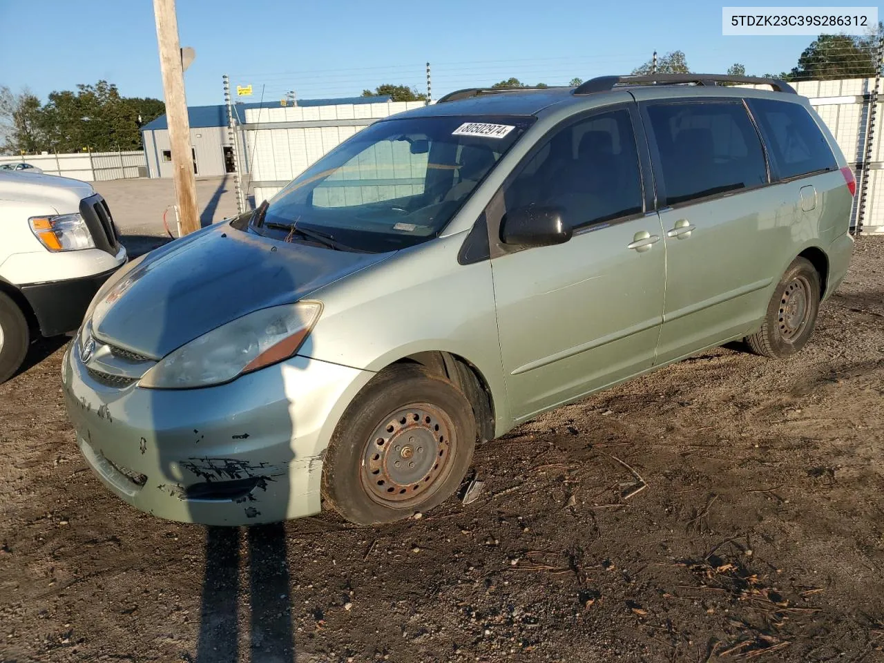 2009 Toyota Sienna Ce VIN: 5TDZK23C39S286312 Lot: 80502974