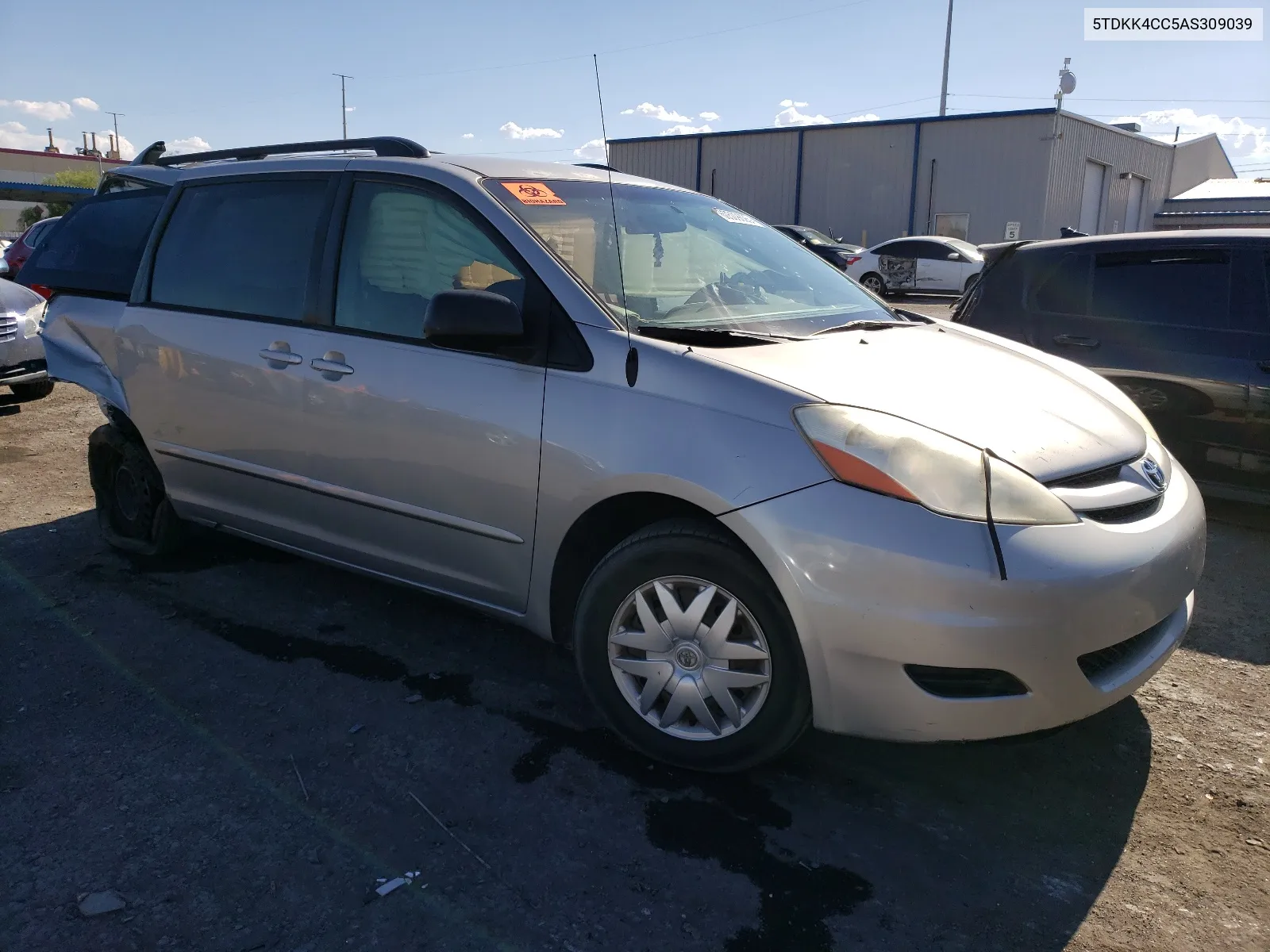 2010 Toyota Sienna Ce VIN: 5TDKK4CC5AS309039 Lot: 60168744